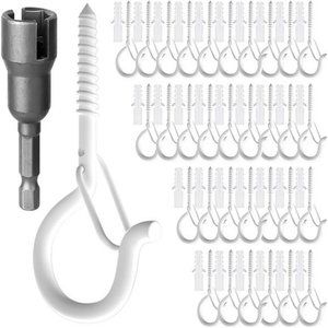 32PCS Q Hanger Hooks, Ceiling Screw Hook Outdoor Lights Lights Hanger Hook